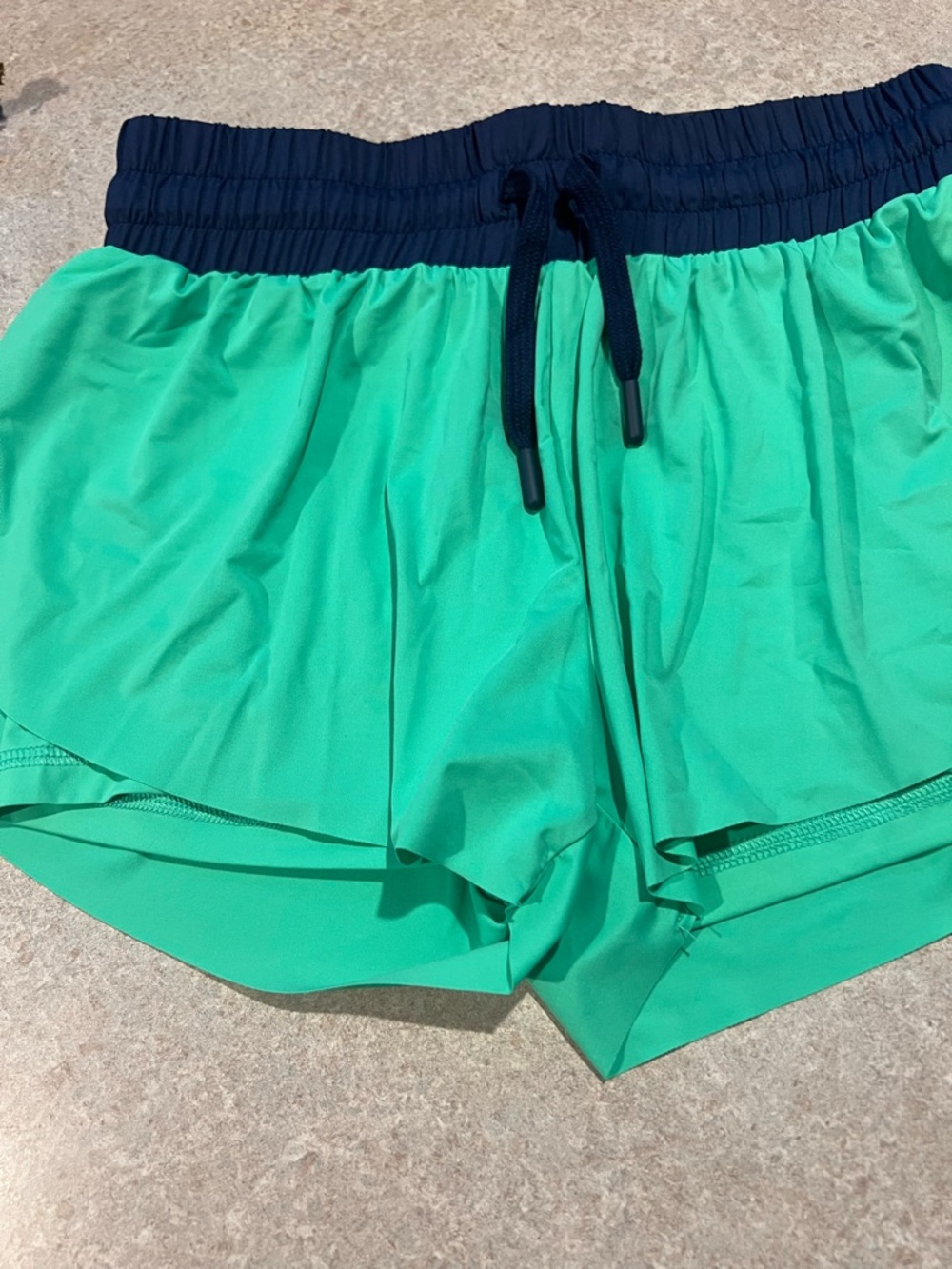 tek gear Mint Green Active Shorts with Navy Waistband